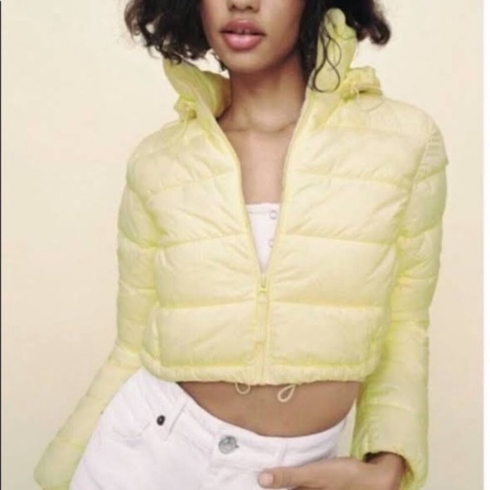 NWT ZARA PUFFER JACKET WATER REPELLENT CROP PUFFY JACKET CROPPED COAT XS - Picture 7 of 16